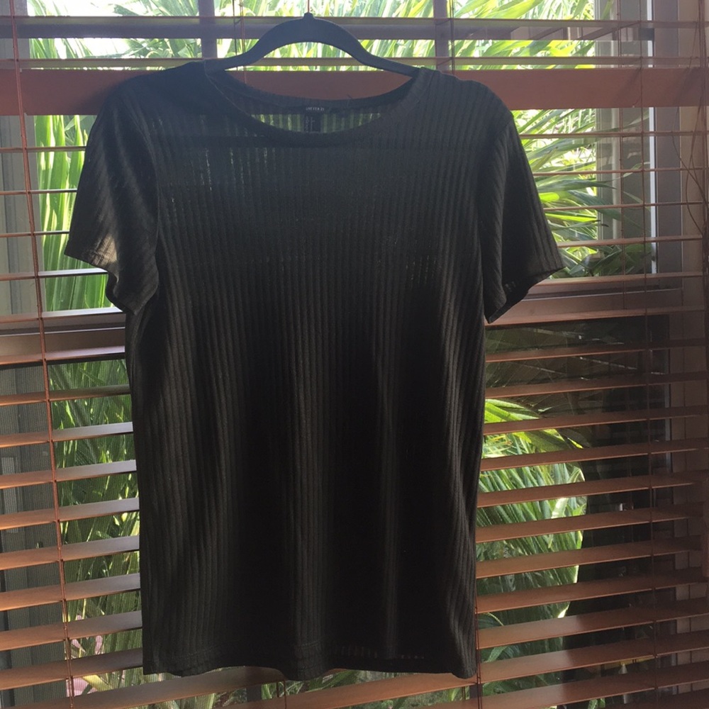 Women’s See-Through Striped Cotton T-Shirt